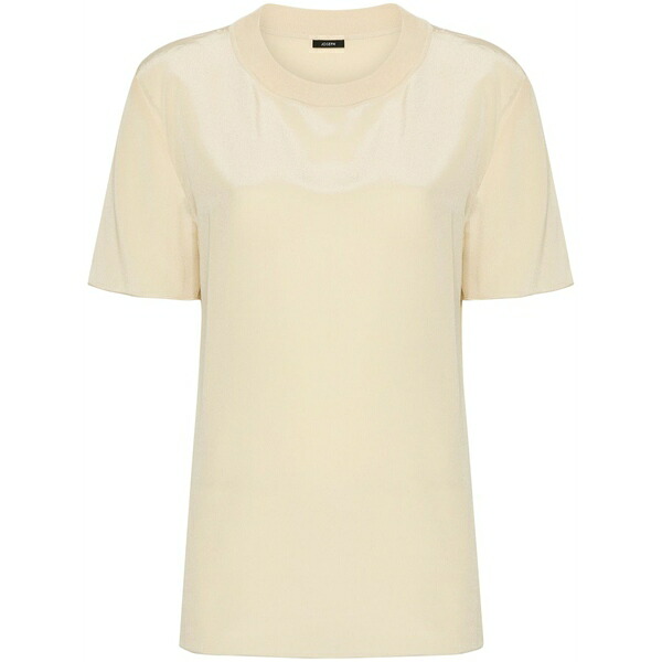 ジョセフ レディース Tシャツ トップス Rubin silk t-shirt Neutrals｜asty