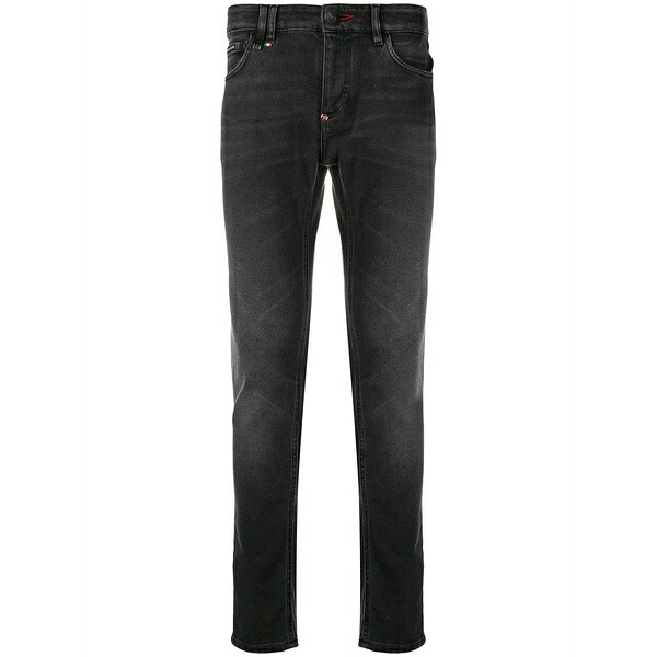 フィリッププレイン メンズ デニムパンツ ボトムス Slim-fit jeans Black|asty