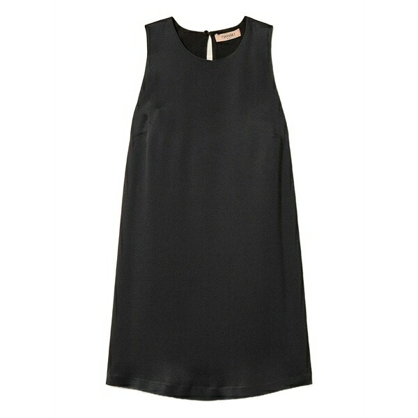 ツインセット レディース シャツ トップス Crew neck sleeveless blouse Black|asty