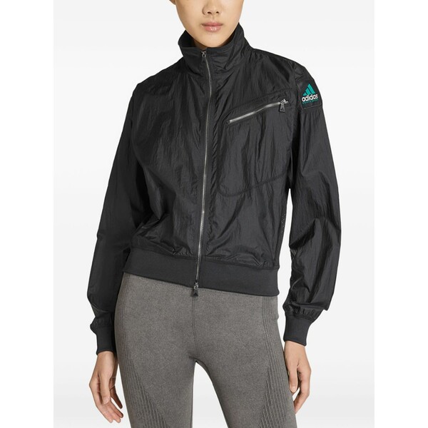 アディダス レディース ジャケット&ブルゾン アウター Equipment logo-patch track jacket Black|asty