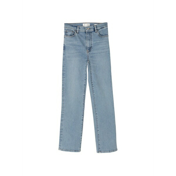 フレーム レディース デニムパンツ ボトムス Button-fastening straight jeans Blue|asty