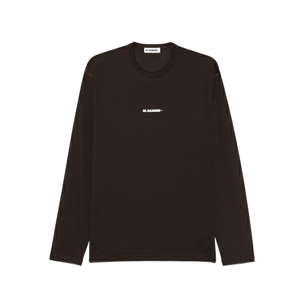 ジルサンダー メンズ プルオーバー トップス Logo-motif long-sleeve t-shirt Brown