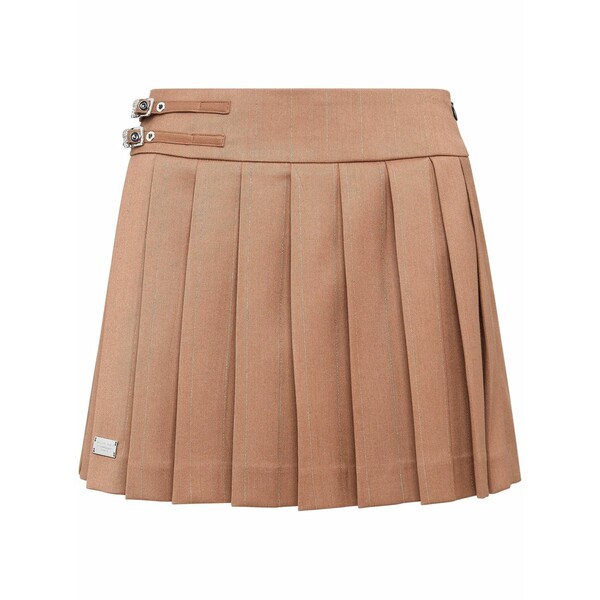 フィリップ飾り気の無い レディース スコート ボトムス Pliss?? mini skirt Brown レディースファッション-スカート-ボトムス