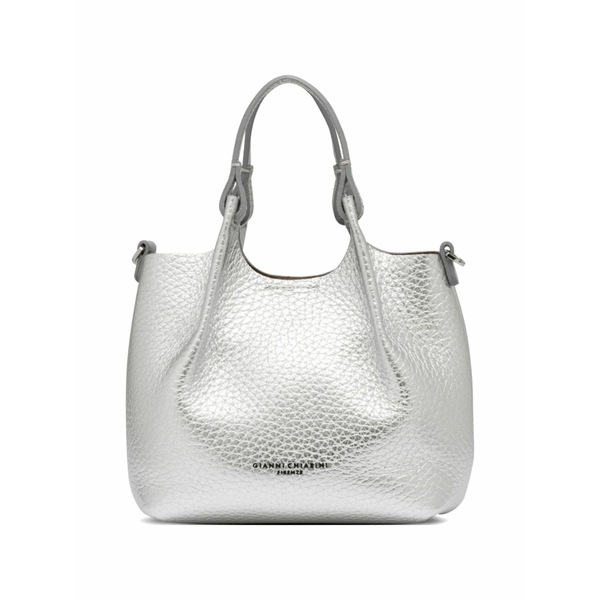 ジャンニ・キアリーニ レディース ショルダーバッグ 御徒面子 Dua leather shoulder bag Silver