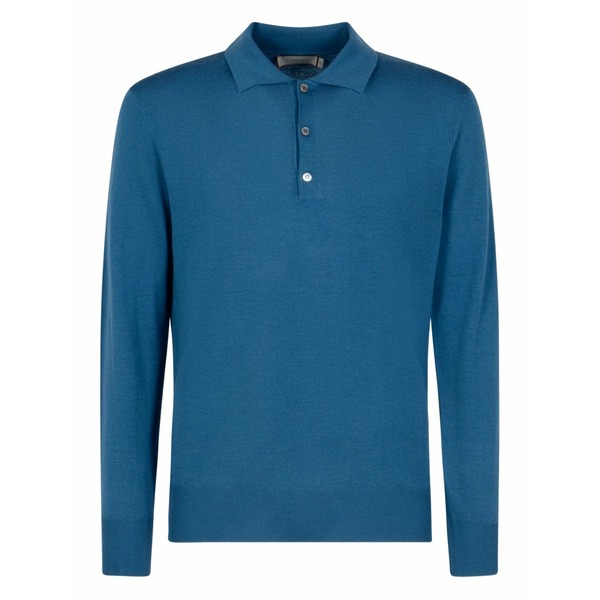 カナーリ メンズ スポーツシャツ トップス Buttoned polo shirt Blue