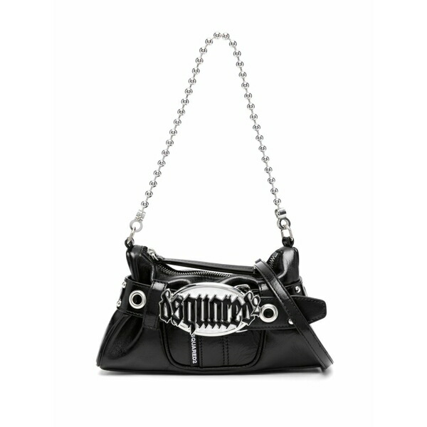 ディースクエアード レディース クラッチペダル御徒面子 御徒面子 Gothic belt leather clutch bag Black