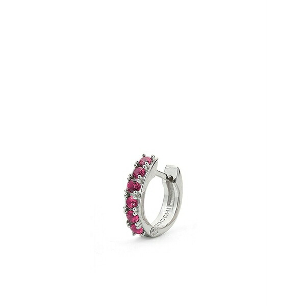 エマニュエレ ビコッキ メンズ ピアス・イヤリング 佩び物 Logo-engraved hoop earring Red
