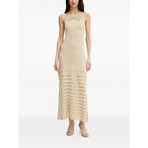 ツインセット レディース ワンピース トップス Crochet-knit floral-appliqu?? dress Neutrals｜asty 50,280円
