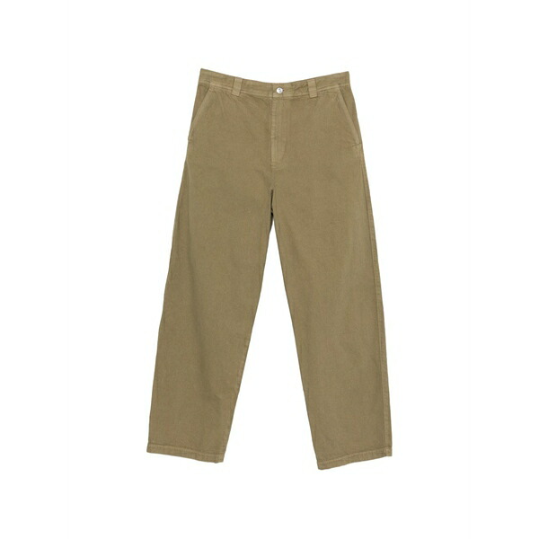 アーペーセー メンズ カジュアルパンツ ボトムス Buttoned straight trousers Green｜asty
