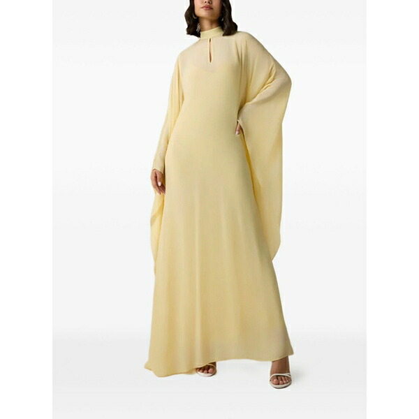 へマント&ナンディータ レディース ワンピース トップス High-neck belted maxi dress Yellow｜asty