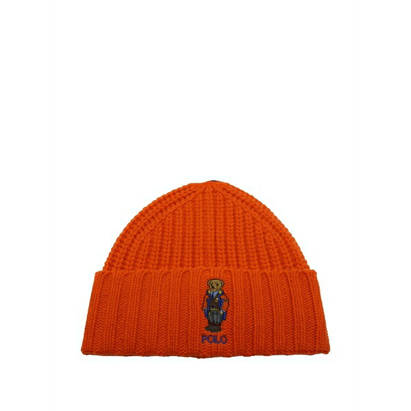 ラルフローレン メンズ 鳥打ち帽 付属物 Outdoor polo bear beanie hat Orange