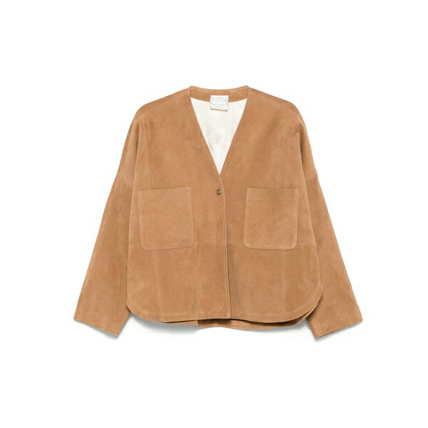 フォルテ フォルテ レディース 上衣＆上衣 アウター Suede jacket Neutrals