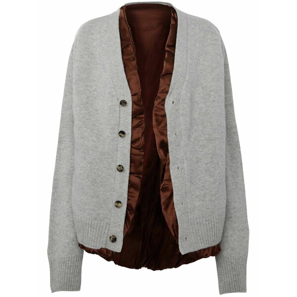 J.W.アンダーソン メンズ ジレー アウター Satin-lined cardigan Grey