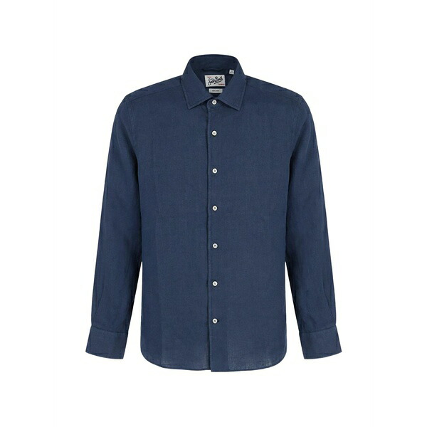 エムシーツーセイントバース メンズ シャツ トップス Raphael buttoned long-sleeved shirt Blue｜asty