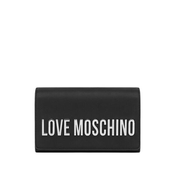 ラブ モスキーノ レディース ショルダーバッグ バッグ Maxibolso lettering chain shoulder bag Black｜asty