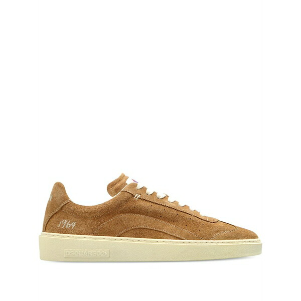 ディースクエアード メンズ スニーカー シューズ Calf suede lace-up trainers Brown