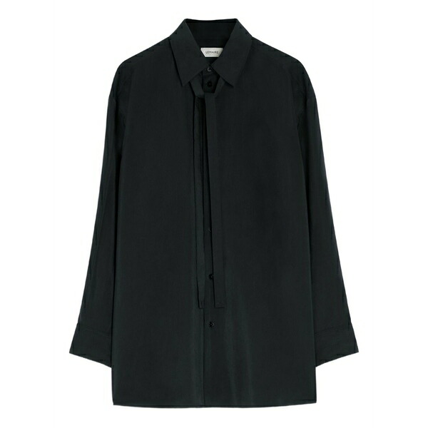 ルメール レディース シャツ トップス Tie-neck shirt Black｜asty