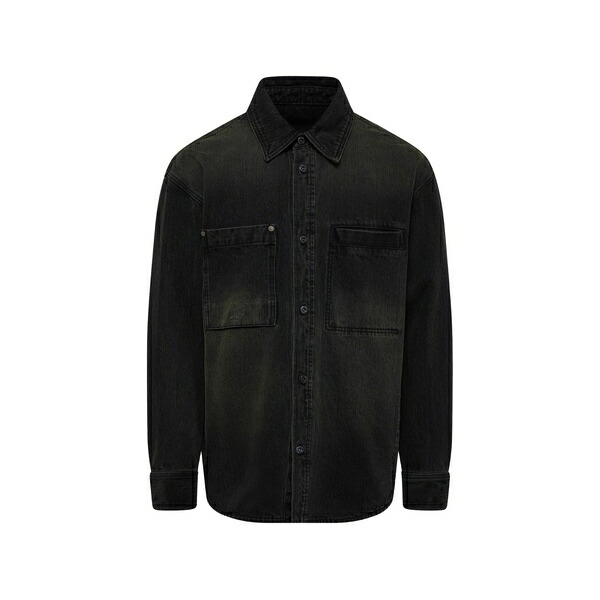 ウーヨンミ メンズ シャツ トップス Washed denim shirt Grey｜asty