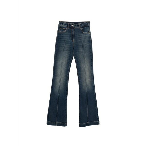 パトリツィア ペペ レディース デニムパンツ ボトムス Logo-button flared jeans Blue