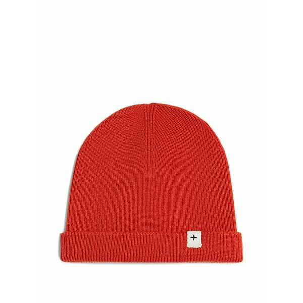 ジルサンダー メンズ 鳥打ち帽 付属物 Logo-patch beanie hat Red