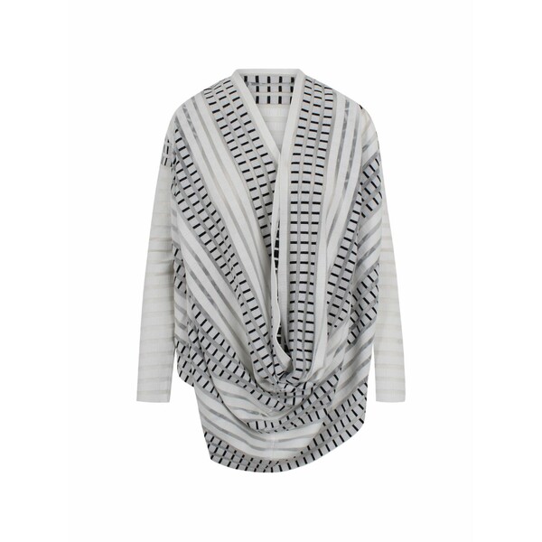 ピエラントニオ 屁っ放り光の都市 レディース ジレー アウター Striped draped knitwear White