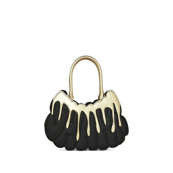 吹き付ける地びた レディース ショルダーバッグ 御徒面子 Gold and dangerous drip-top tote bag Black