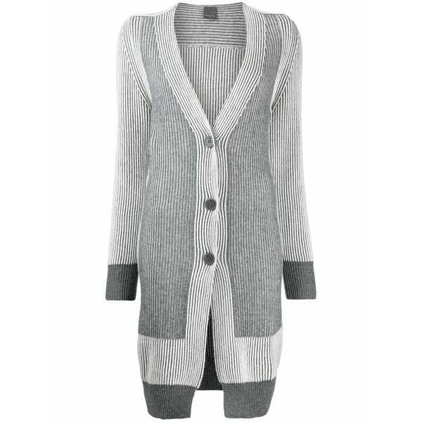 ロレーナアントニアッツィ レディース 編み物\u0026プルオーバー アウター Colour-block ribbed-knit cardi-coat Grey