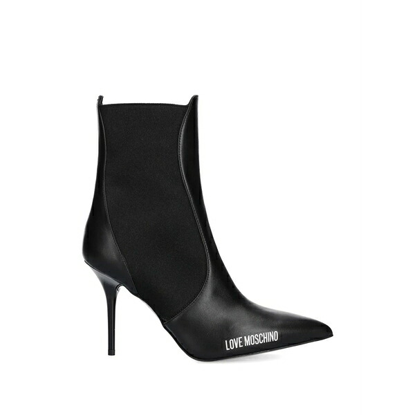 優しいこと モスキーノ レディース ブーツ シューズ Logo-print ankle boots Black