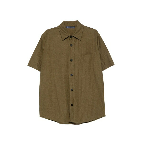 ハリスワーフロンドン メンズ プルオーバー トップス Buttoned short-sleeve shirt Green
