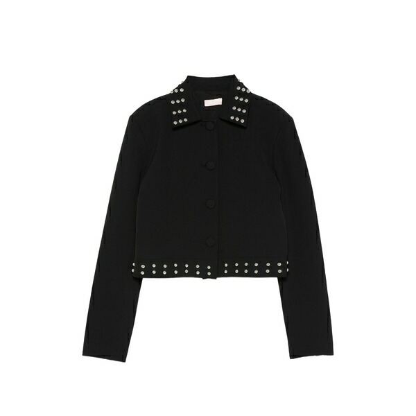 リュージョー レディース ジャケット＆ブルゾン アウター Embellished cropped jacket Black｜asty