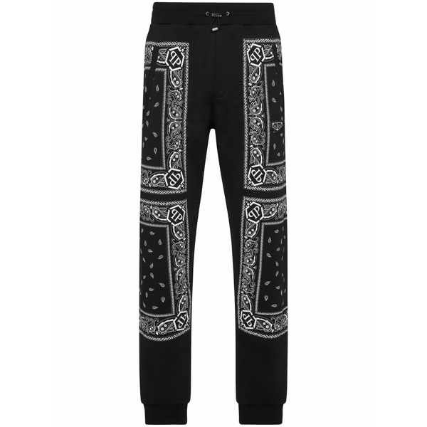 フィリッププレイン メンズ カジュアルパンツ ボトムス Paisley-print trousers Black｜asty
