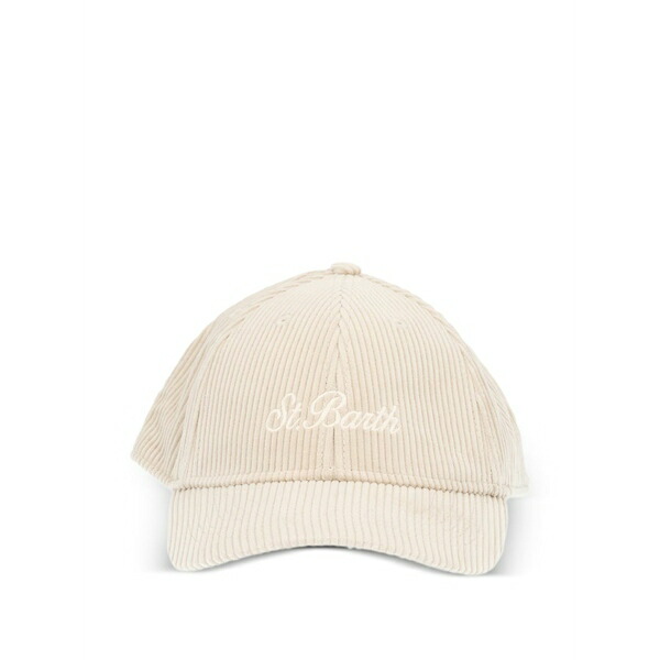エムシーツーセイントバース メンズ かぶり笠 佩び物 Corduroy logo-embroidered cap Neutrals