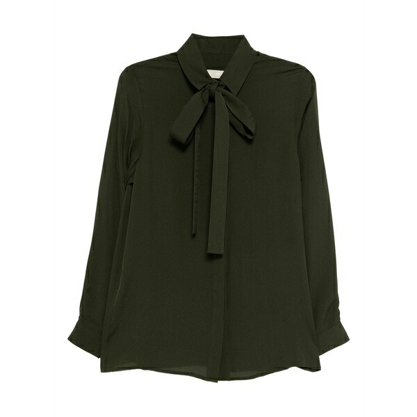 エリー 勤務 レディース ティーシャツ トップス Silk shirt Green レディースファッション-トップス-シャツ・ブラウス