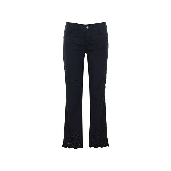 リュージョー レディース ジーンズズボン下 ボトムス Floral embroidery jeans Blue