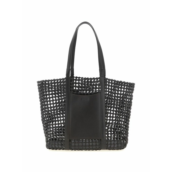 ステゥド レディース トートバッグ バッグ Hand-woven embossed logo getaway shopping bag Brown