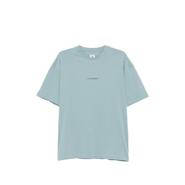 シーピーカンパニー メンズ Tシャツ トップス Logo t-shirt Blue|asty