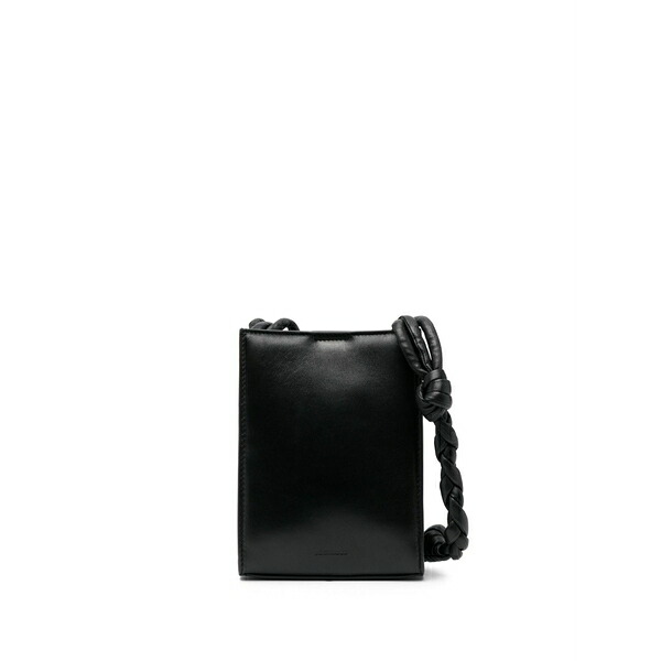 ジル・サンダー レディース ショルダーバッグ 御徒面子 Small tangle leather shoulder bag Black