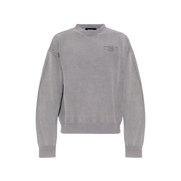 ディースクエアード メンズ 編み物\u0026プルオーバー アウター Logo-detail sweater Grey