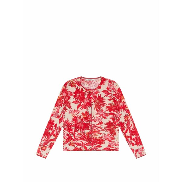 マリパルミ レディース ジレー アウター Printed crew-neck cardigan Red