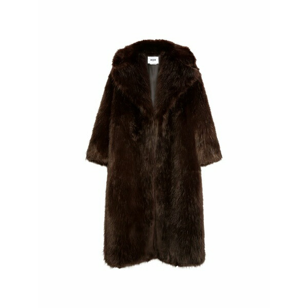 エムエスジイエム レディース 厚地の外套 アウター Long-sleeves coat Brown