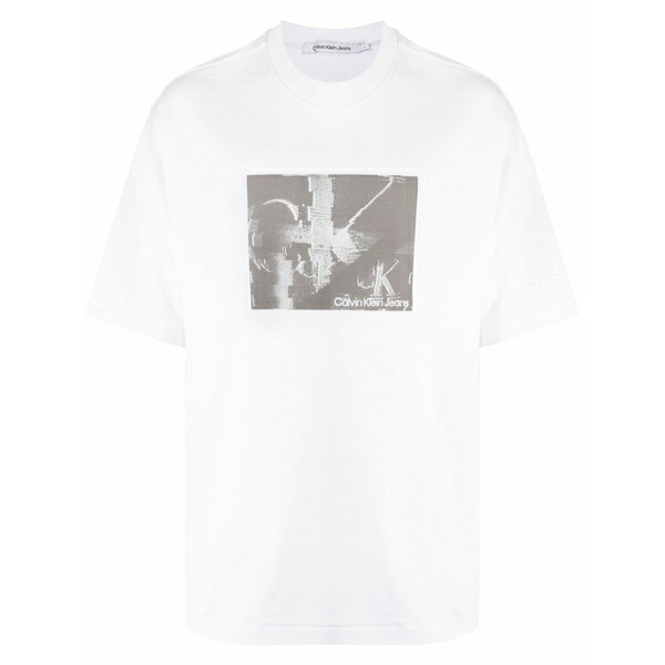カルバンクライン メンズ プルオーバー トップス Logo-print short-sleeve t-shirt White