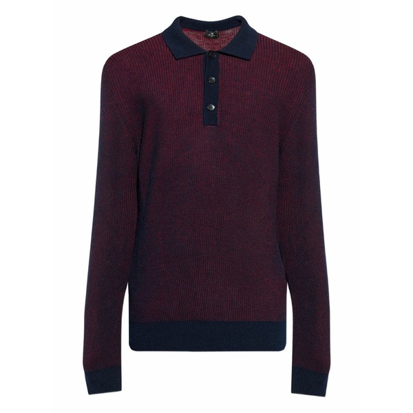 エトロ メンズ スポーツシャツ トップス Wool polo shirt Red