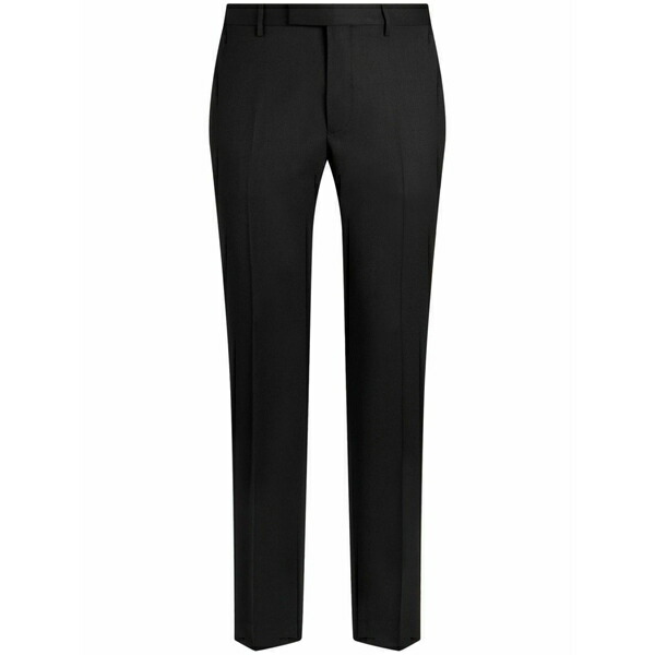 エトロ メンズ カジュアルパンツ ボトムス Wool-blend tailored trousers Black|asty