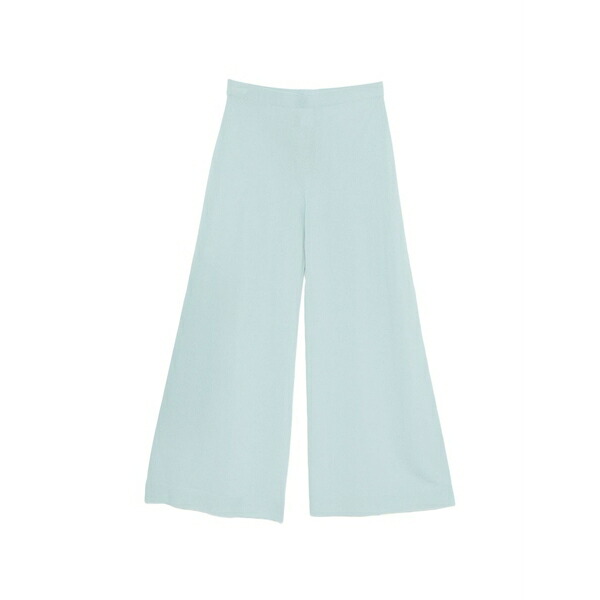 ディー・エクステリア レディース カジュアルパンツ ボトムス Fine-knit wide-leg trousers Blue