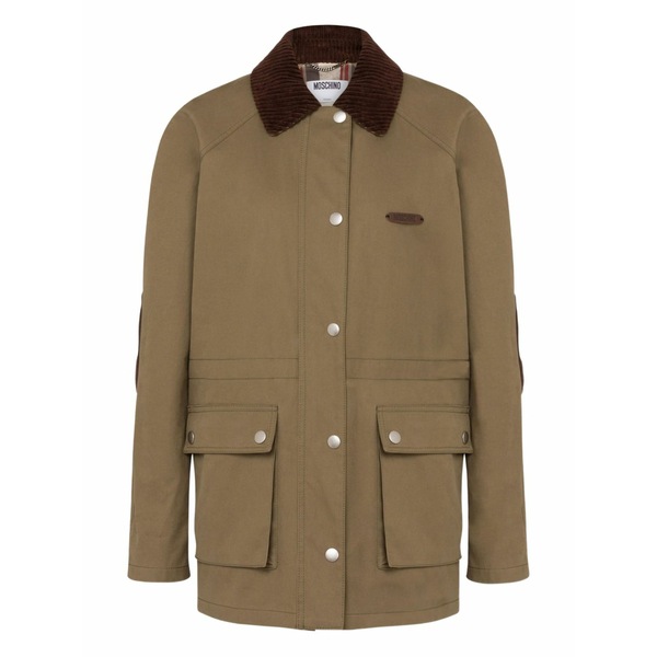 モスキーノ レディース 上衣＆上衣 アウター Corduroy-collar utility jacket Green