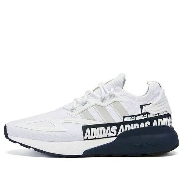 adidas アディダス メンズ スニーカー 【adidas ZX 2K Boost 'Bold Logo Graphic - White Navy' FX7036】 サイズ US_12.5(30.5cm)|asty