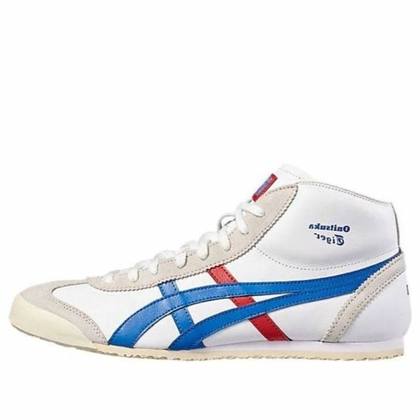 Onitsuka Tiger オニツカタイガー メンズ スニーカー 【Onitsuka Tiger Mexico Mid Runner 'White Blue Red' DL409-0143】 サイズ US_9.5(27.5cm)｜asty