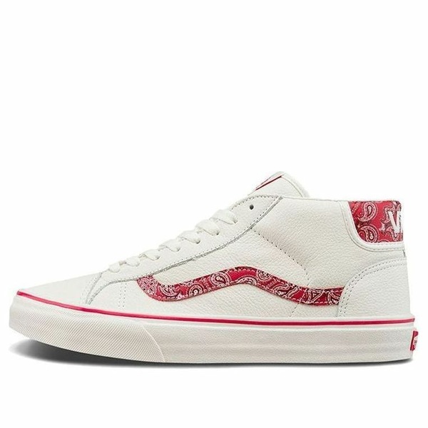 Vans バンズ メンズ スニーカー 【Vans Mid Skool 37 'Sport Paisley - White Red' VN0A3TKF915】 サイズ US_7(25.0cm)｜asty