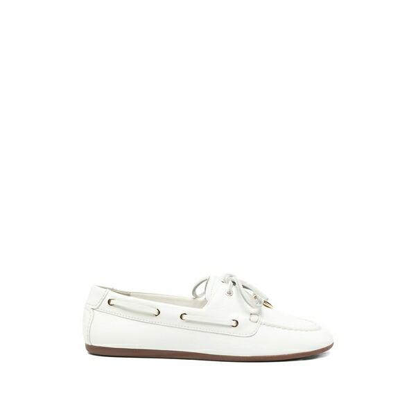 マージュ レディース スリッポン・ローファー シューズ Lace-up charm boat shoes White