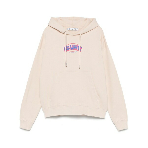 オフホワイト メンズ パーカー・スウェットシャツ アウター Arrows-print hoodie Neutrals｜asty